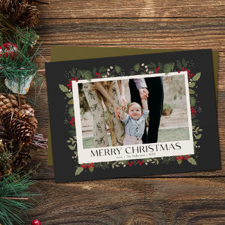 クリスマス エレガントな冬のホーリー植物写真