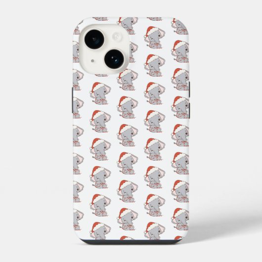 クリスマス エレファント iPhoneケース iPhone 14ケース (裏面)