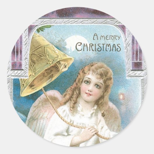 クリスマス・エンジェルとベル ラウンドシール (正面)
