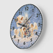 クリスマス·エンジェルズ·ウォール·クロック ラージ壁時計 (傾斜)