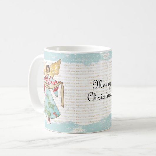 クリスマス・エンジェル年の追加 コーヒーマグカップ (正面左)
