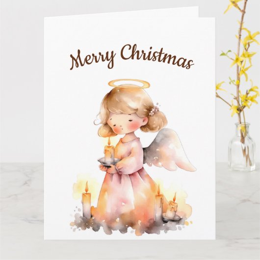 クリスマス・エンジェル賛美ズ カード (黄色い花)