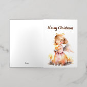 クリスマス・エンジェル賛美ズ 箔グリーティングカード (外側レイダウン)