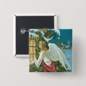 クリスマス・エンジェル・アット・ザ・ウィンドウ 缶バッジ (正面&裏面)