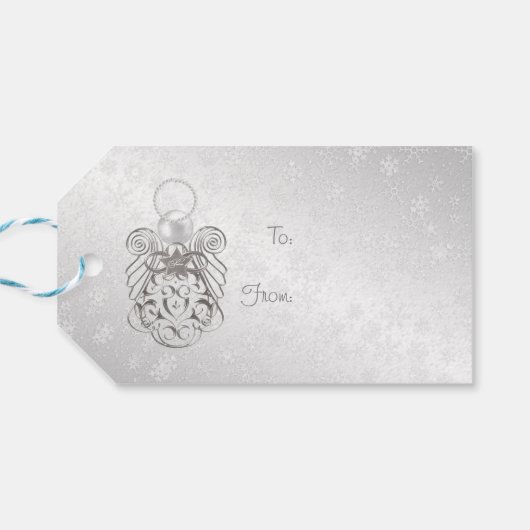 クリスマス・エンジェル・オブ・ピース・シルバーグレー「宛先:」 ギフトタグ (裏面横)