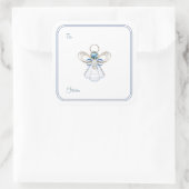 クリスマス・エンジェル・オブ・信仰 – ステッカーのギフトラベル スクエアシール (バッグ)