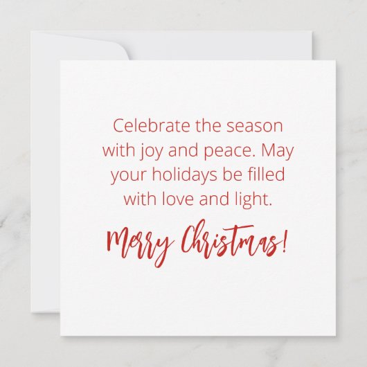 クリスマス・エンジェル カード (裏面)