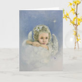 クリスマス・エンジェル カード (黄色い花)