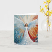 クリスマス・エンジェル カード (黄色い花)