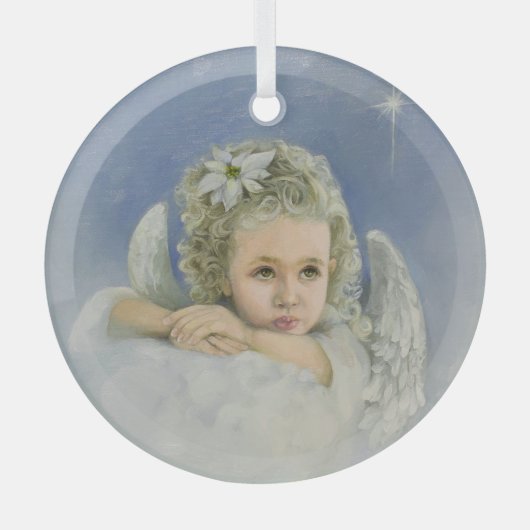 クリスマス・エンジェル ガラスオーナメント (正面)