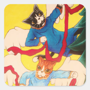 クリスマス・エンジェル・ケルブ・キャッツ スクエアシール