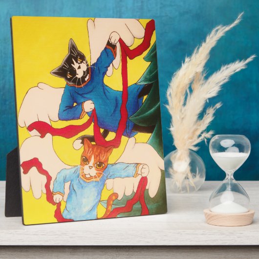 クリスマス・エンジェル・ケルブ・キャッツ フォトプラーク (側面)