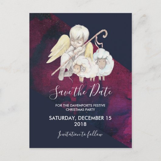 クリスマス・エンジェル・シェパードとラブスのデートを救う ポストカード (正面)
