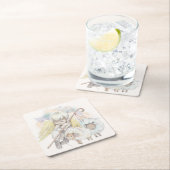 クリスマス・エンジェル・シェパードと羊 スクエアペーパーコースター (インサイチュ)