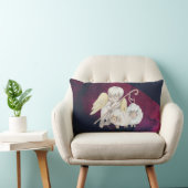 クリスマス・エンジェル・シェパードと羊 ランバークッション (椅子)