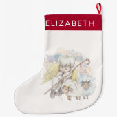 クリスマス・エンジェル・シェパードと羊 ラージクリスマスストッキング (裏面)