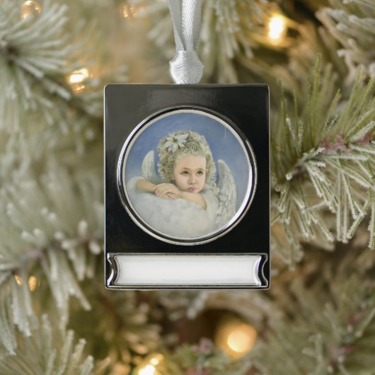 クリスマス・エンジェル シルバープレートバナーオーナメント (ツリー)