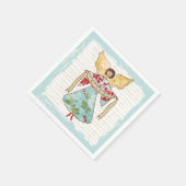 クリスマス・エンジェル・ピースオン・アース スタンダードカクテルナプキン (角)