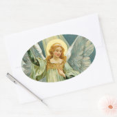 クリスマス・エンジェル 楕円形シール (封筒)