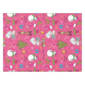 クリスマス・エンジェル、鹿と雪だるま テーブルクロス (正面(横))