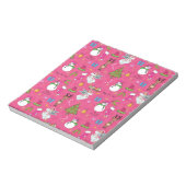 クリスマス・エンジェル、鹿と雪だるま ノートパッド (回転)