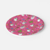 クリスマス・エンジェル、鹿と雪だるま ペーパープレート (アングル)