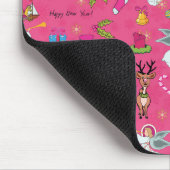 クリスマス・エンジェル、鹿と雪だるま マウスパッド (コーナー)