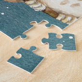 クリスマス オウル 雪のサンタの帽子 キュート ジグソーパズル (側面)