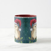 クリスマス オウル 雪のサンタの帽子 キュート マグカップ (中央)