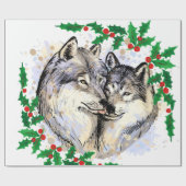 クリスマス・オオカミ ラッピングペーパー (フラット)