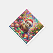 クリスマス・オッター スタンダードカクテルナプキン (角)