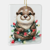 クリスマス・オッター セラミックオーナメント (右)