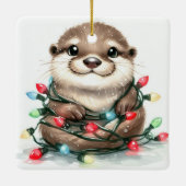 クリスマス・オッター セラミックオーナメント (裏面)