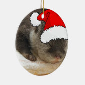 クリスマス・オッター セラミックオーナメント (右)