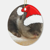 クリスマス・オッター セラミックオーナメント (左)