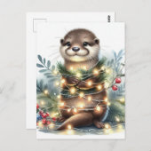 クリスマス・オッター ポストカード (正面/裏面)