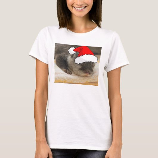 クリスマス・オッター Tシャツ (正面)