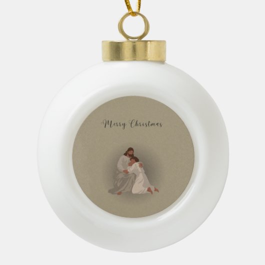 クリスマス オブジェ セラミックボールオーナメント (正面)