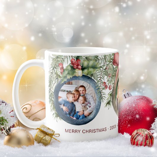 クリスマス オブジェ 3枚の写真 ファミリー コーヒーマグカップ