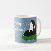 クリスマス・オルカ コーヒーマグカップ (正面右)