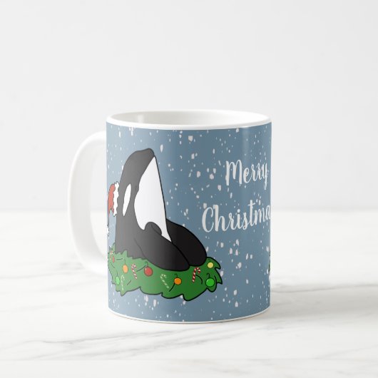 クリスマス・オルカ コーヒーマグカップ (正面左)
