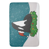 クリスマス・オルカ バスマット (正面縦)