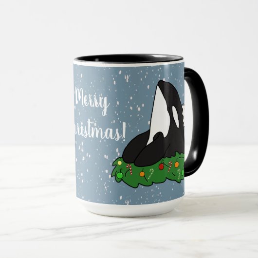クリスマス・オルカ マグカップ (正面右)