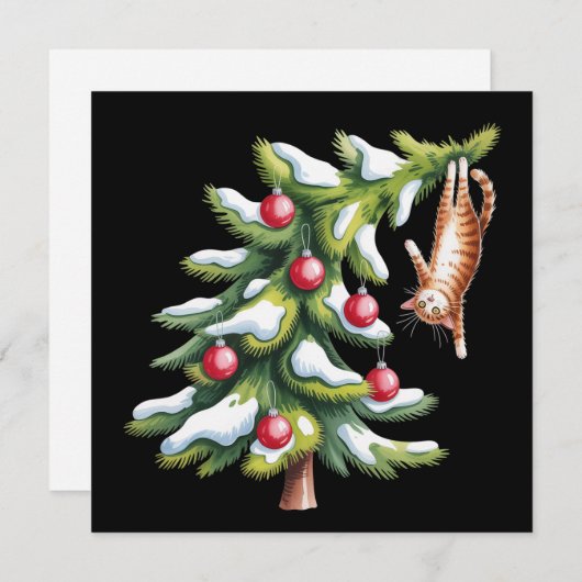 クリスマス オレンジ 猫 ツリー 猫好き 家族 クリスマス (正面/裏面)