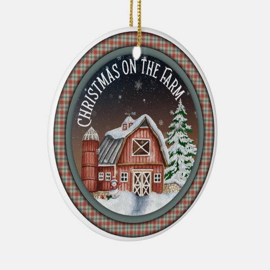 クリスマス・オン・ザ・ファーム セラミックオーナメント (右)
