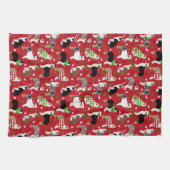 クリスマス・オーストラリア・シェパード キッチンタオル (横)