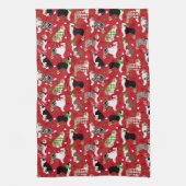 クリスマス・オーストラリア・シェパード キッチンタオル (縦)