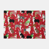 クリスマス・オーストラリア・シェパード ドアマット (正面)
