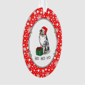 クリスマス・オーストラリア・シェパード(青メルルタン/w 1) オーナメント (正面)