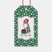 クリスマス・オーストラリア・シェパード（青メルルタン/w 1） ギフトタグ (正面)